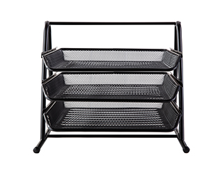 得力Deli三層拉網金屬公文架