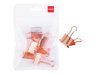 得力Deli玫瑰金長尾夾