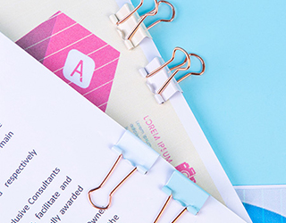 得力Deli玫瑰金彩色長尾夾