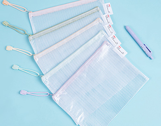 得力Deli網格柔色拉鍊袋