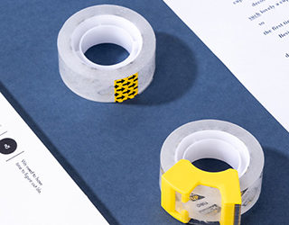 得力Deli小管芯文具膠帶附切割器