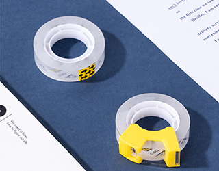 得力Deli小管芯文具膠帶附切割器