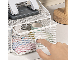 得力Deli多功能拉網金屬收納盒