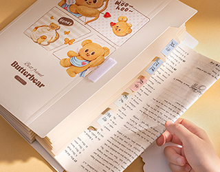 得力Deli黃油小熊butterbear8層風琴夾