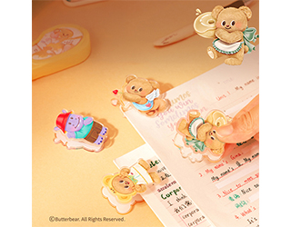 得力Deli butterbear造型壓克力夾