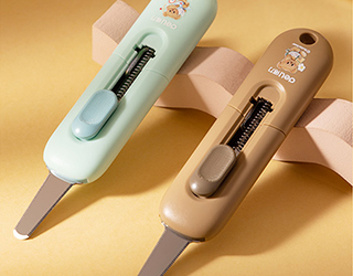 得力Deli黃油小熊butterbear安全鋸齒小美工刀