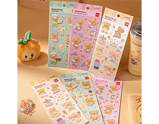 得力Deli butterbear手帳透明貼紙