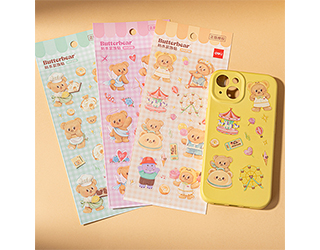 得力Deli butterbear手帳透明貼紙