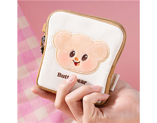 得力Deli butterbear吐司邊造型零錢包