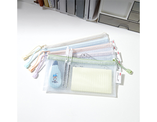 得力Deli網格柔色拉鍊袋